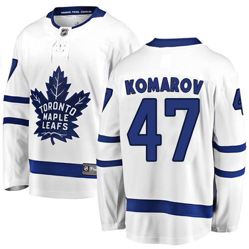 Herren Toronto Maple Leafs Eishockey Trikot Leo Komarov #47 Breakaway Weiß Fanatics Branded Auswärts